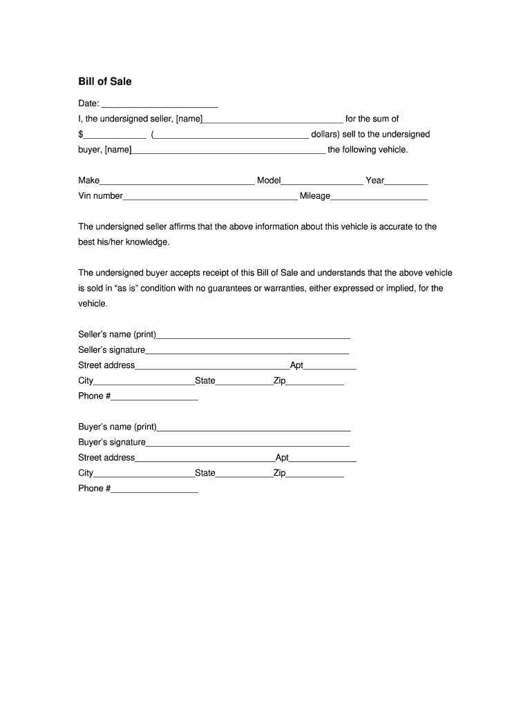 Bill Of Sale Nc 20202021 Fill and Sign Printable Template Online
