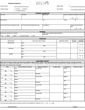 Employment Application Form