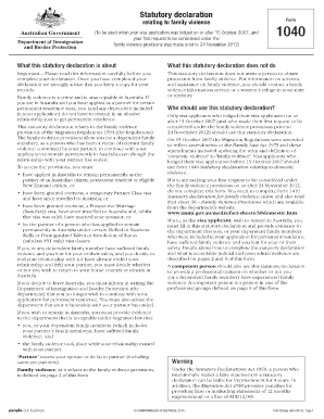 Statutory declaration form for visitor visa australia sample - 1040 - Statutory declaration relating to domestic violence (To be ... - immi gov