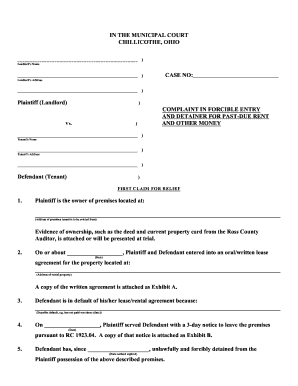 ohio municipal court eviction writ form fill online