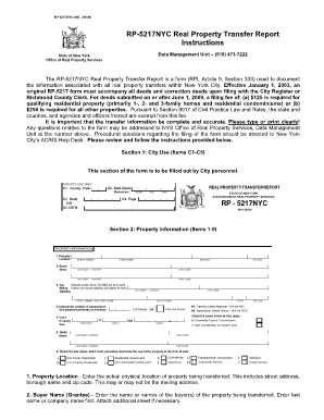 RP-5217NYC Real Property Transfer Report