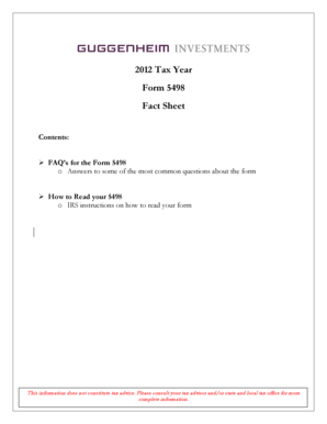 IRS Form 5498 Fact Sheet