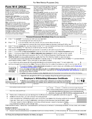 IRS Form W-4 (2012)