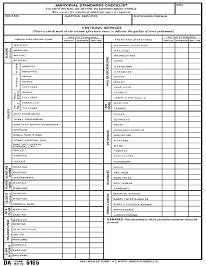 Printable Janitorial Checklist Template - Fill Online ...