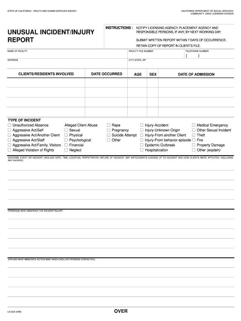 incident report Preview on Page 1