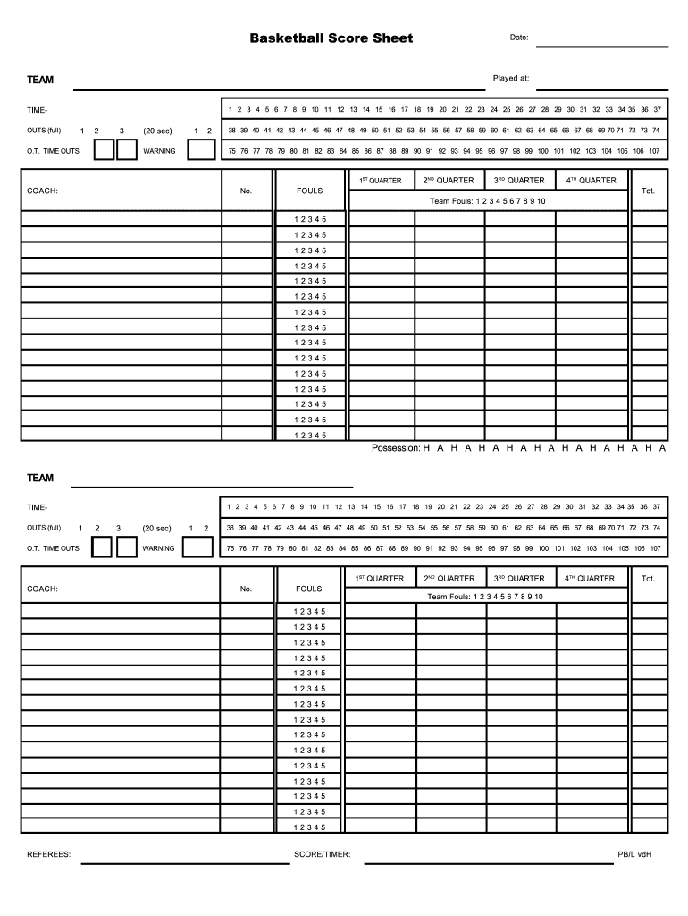 Score Sheet Fill Online Printable Fillable Blank Pdffiller
