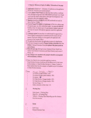 Indian Passport Renewal Application Form