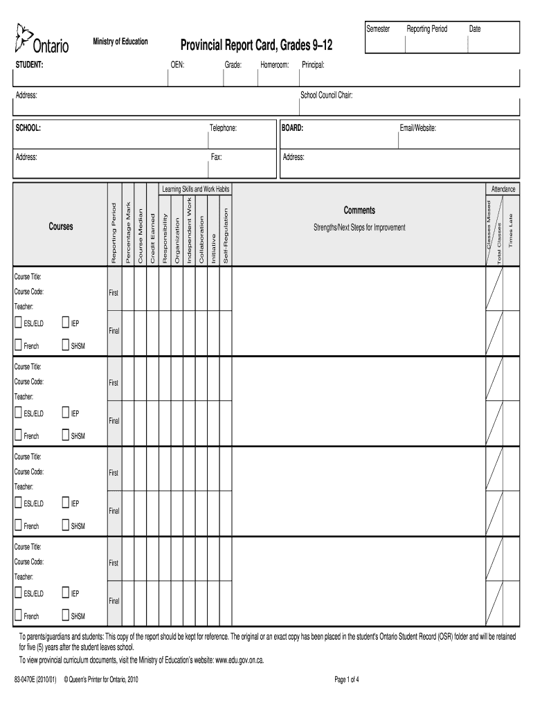Report Card Maker - Fill Online, Printable, Fillable, Blank For Report Card Template Middle School