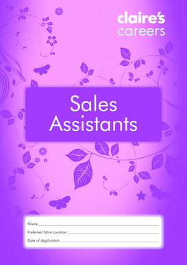 Claire's Sales Assistant Application Form