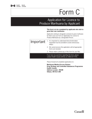 Marihuana Production Licence Application