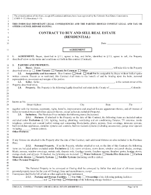 Colorado Residential Real Estate Purchase Agreement