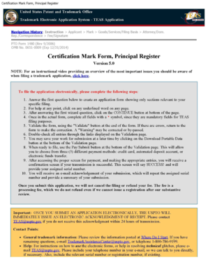 Fillable Online uspto Preview Certification Mark application form ...