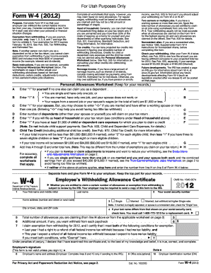 Form W-4 (2012) Employee's Withholding Allowance Certificate