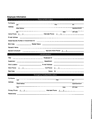 Employee Information Form
