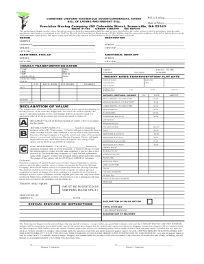 fillable bill of lading