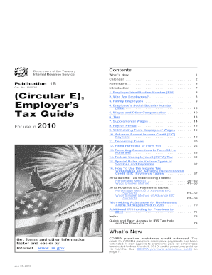 IRS Employer's Tax Guide 2010