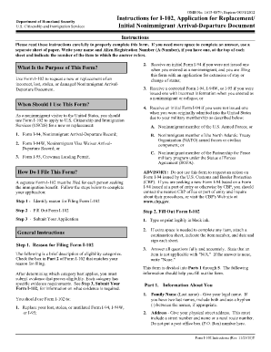 Form I-102 Application for Replacement