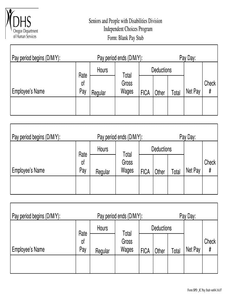 Stub Wages Blank Pdf - Fill Online, Printable, Fillable, Blank Regarding Blank Pay Stub Template Word