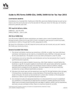 IRS Forms 5498-ESA, 5498, 5498-SA Guide