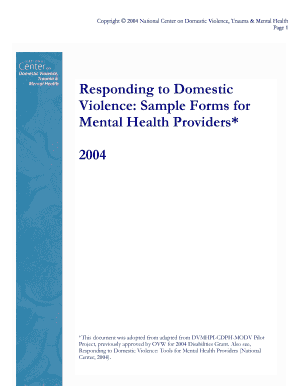 Domestic Violence and Mental Health Assessment Forms