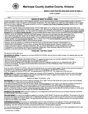 how to appeal an evict in maricopa county form