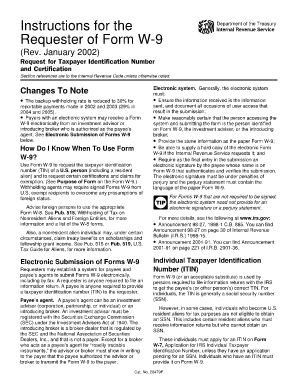 Form W-9 Instructions