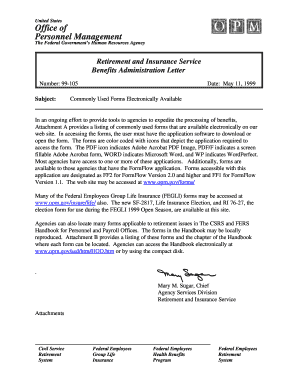 Fillable Online opm Retirement and Insurance Service Benefits Administration  Letter - opm Fax Email Print - pdfFiller