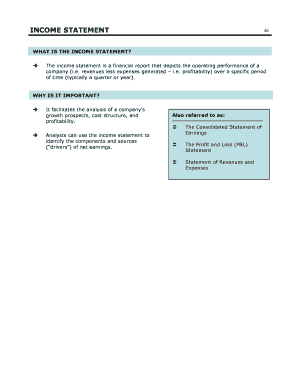 Statement of profit or loss format - net income statement form