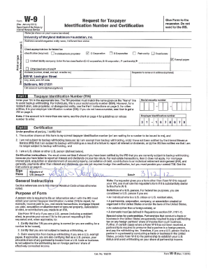 Fillable Online umaryland Form W-9 (Rev. January 2011) Department oi ...