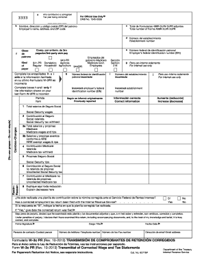 Form W-3c PR Corrected Wage and Tax Statement