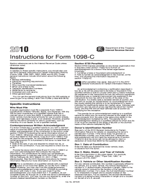Instructions for Form 1098-C