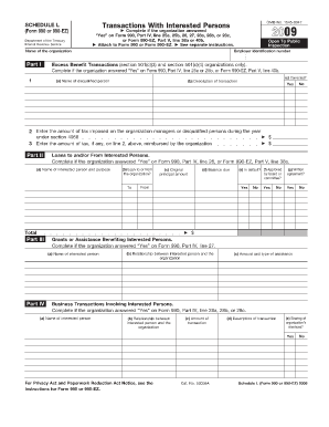 Schedule L Form 990 or 990-EZ