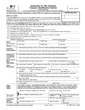 IRS Form W-7 Application