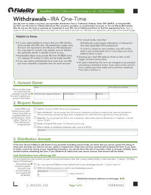 IRA One-Time Withdrawal Form