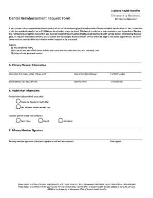 Dental Reimbursement Request Form
