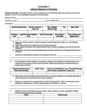 Individual Statement of Ownership