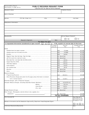 Harris County Public Records Request Form