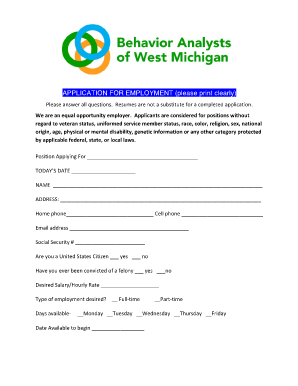 Employment Application Form