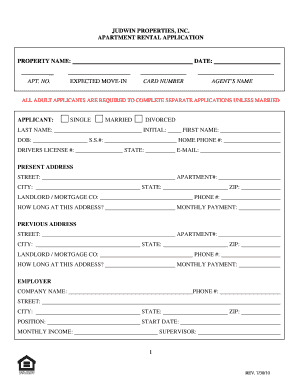 Apartment Rental Application