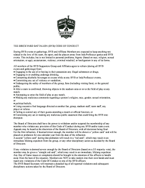 THE BRICKYARD BATTALION (BYB) CODE OF CONDUCT During ...