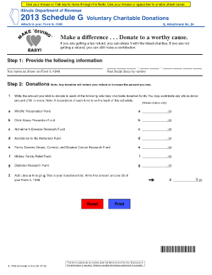 2013 Schedule G, Voluntary Charitable Donations - Illinois ... - revenue state il