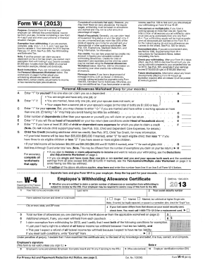Form W-4 (2013) Employee's Withholding Allowance Certificate