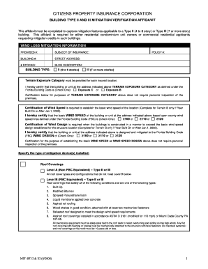 Building Type II and III Mitigation Verification Affidavit