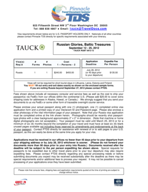 Russia Visa Application Form