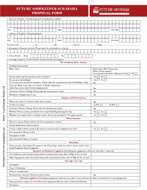 Future Shopkeeper Suraksha Proposal Form