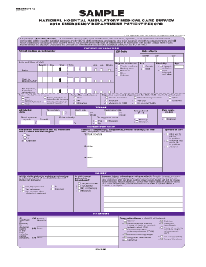National Hospital Ambulatory Medical Care Survey Form