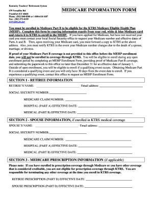 Kentucky Teachers' Retirement System Medicare Information Form