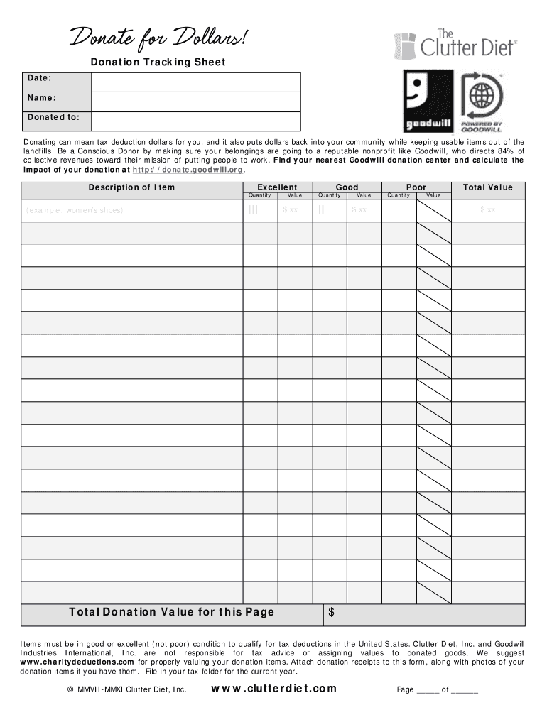 free goodwill donation receipt template pdf eforms free goodwill
