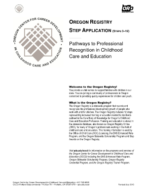 Oregon Registry Step Application