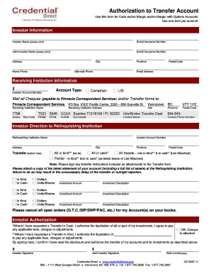 Authorization to Transfer Account